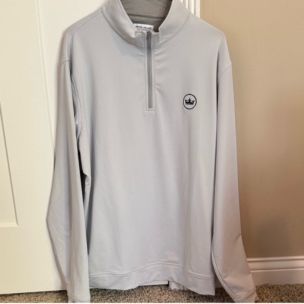 Men's Gray Peter Millar Quarter Zip L